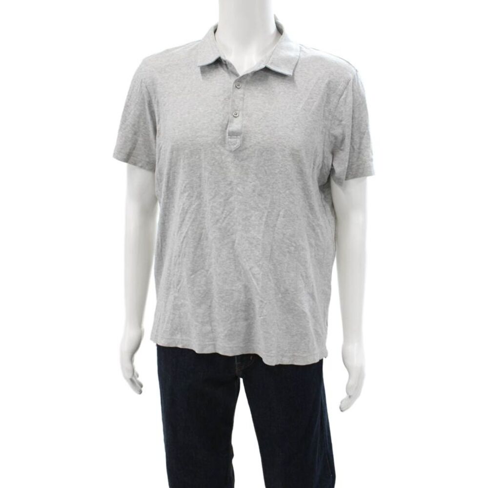 Raffi Mens Gray 100% Cotton Short Sleeve Collared Polo Size XL
